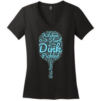 Pickleball Phrases Pickleball Women's V-Neck T-Shirt