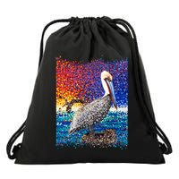 Pelican Pixelated Drawstring Bag