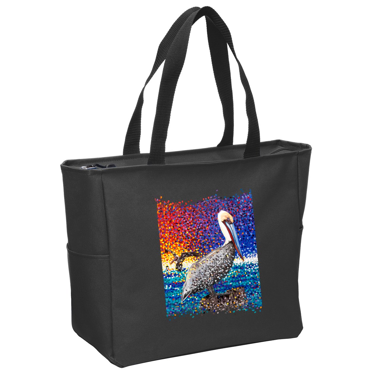 Pelican Pixelated Zip Tote Bag