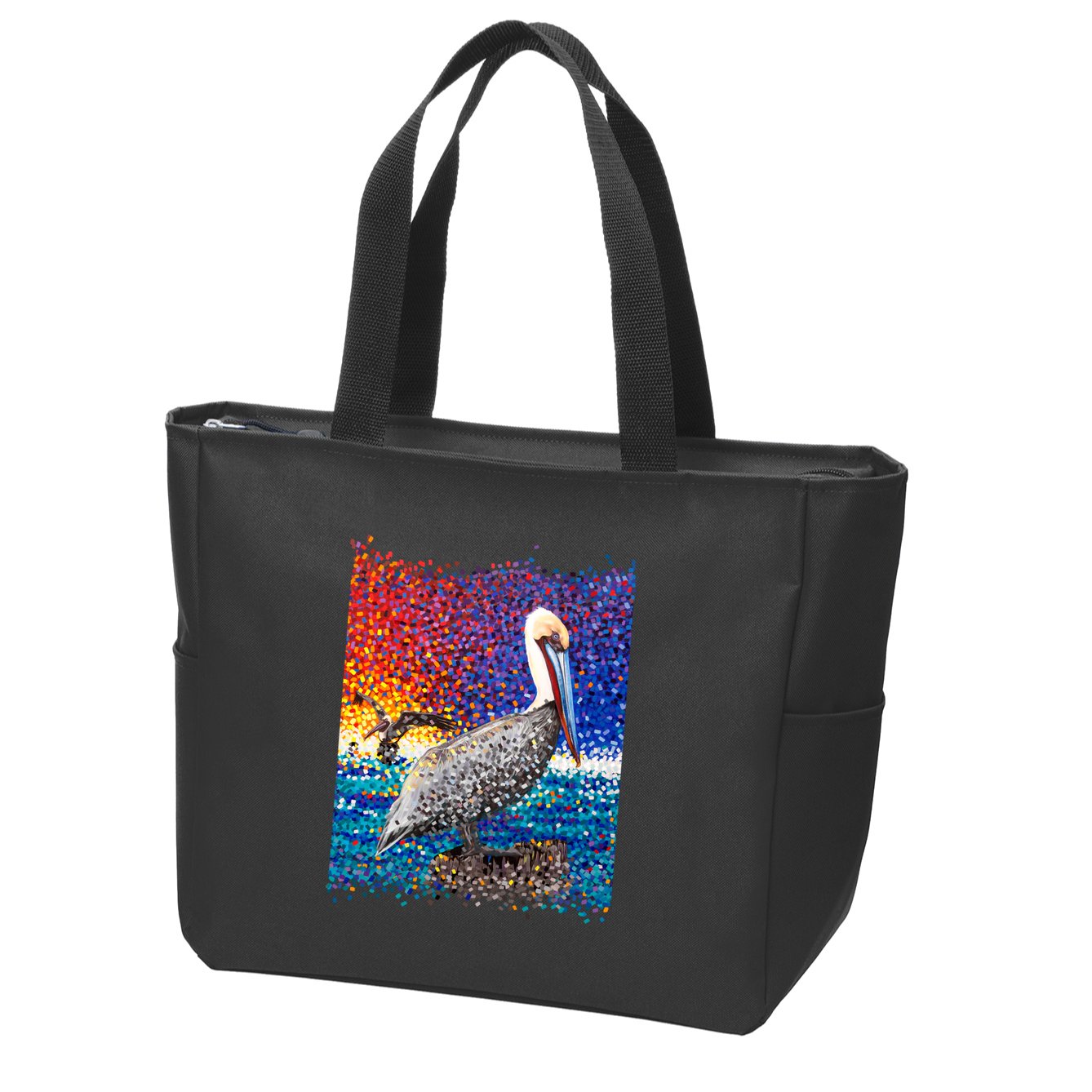 Pelican Pixelated Zip Tote Bag