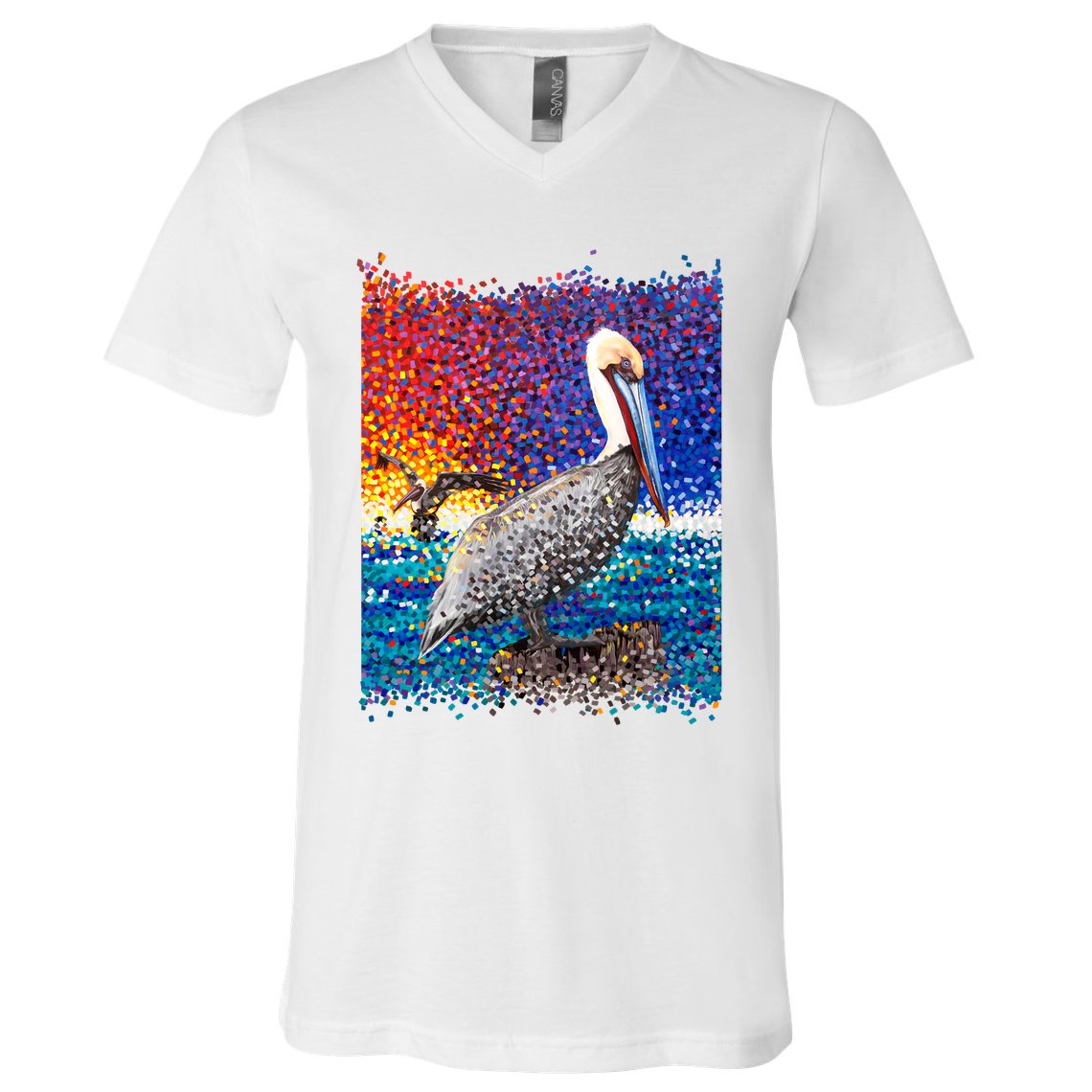 Pelican Pixelated V-Neck T-Shirt
