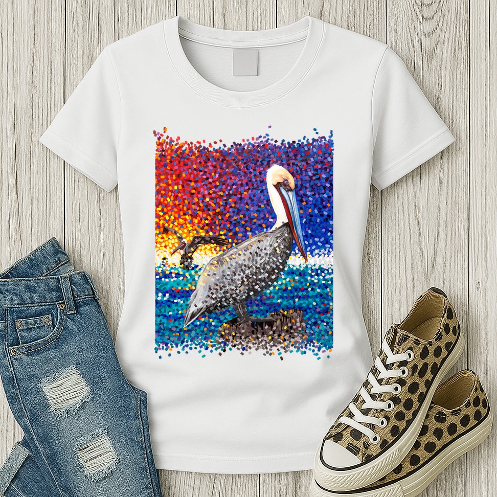 Pelican Pixelated Womens T-Shirt