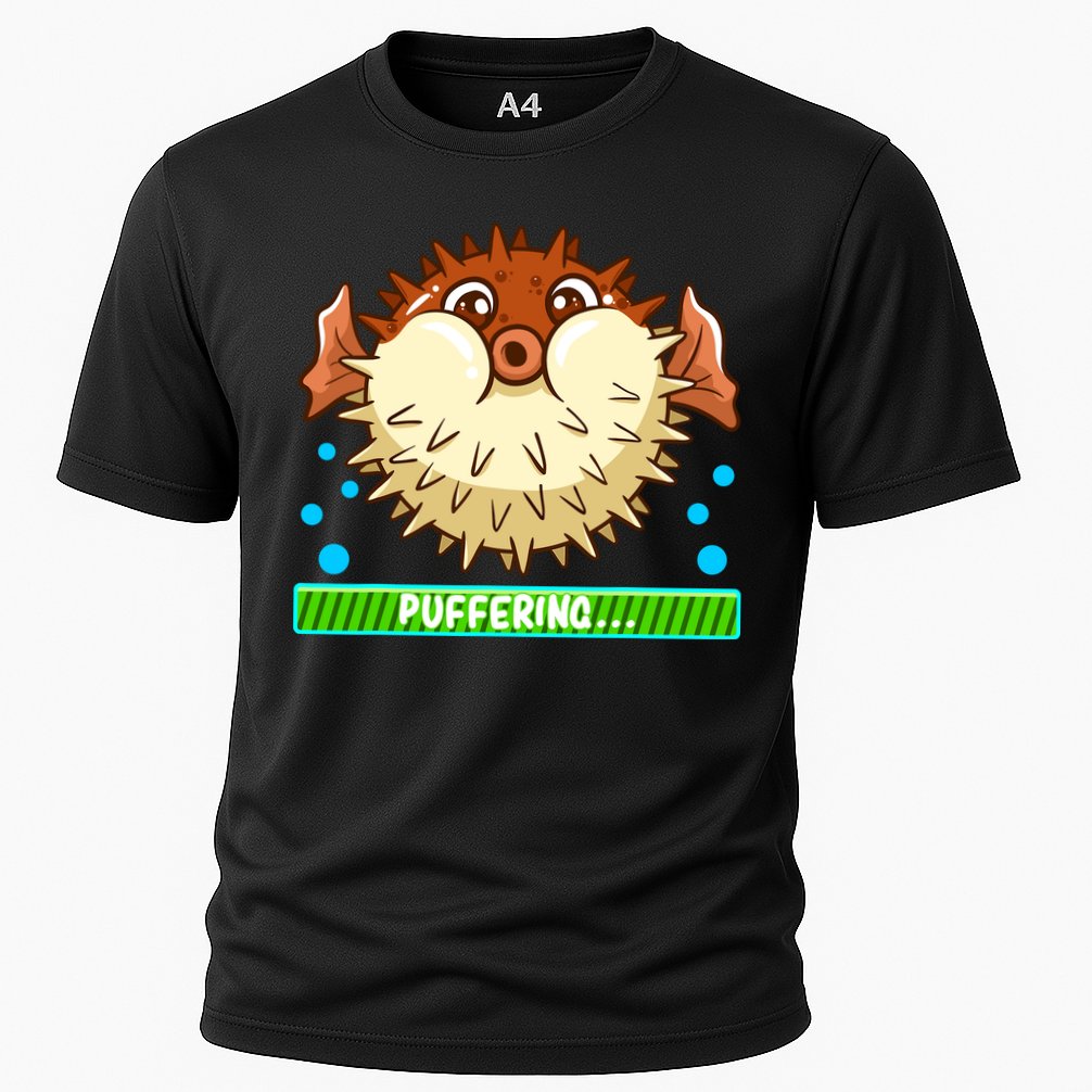 Pufferfish Puffering Puffers Tetraodontidae Fish Boy Girl Cooling Performance Crew T-Shirt