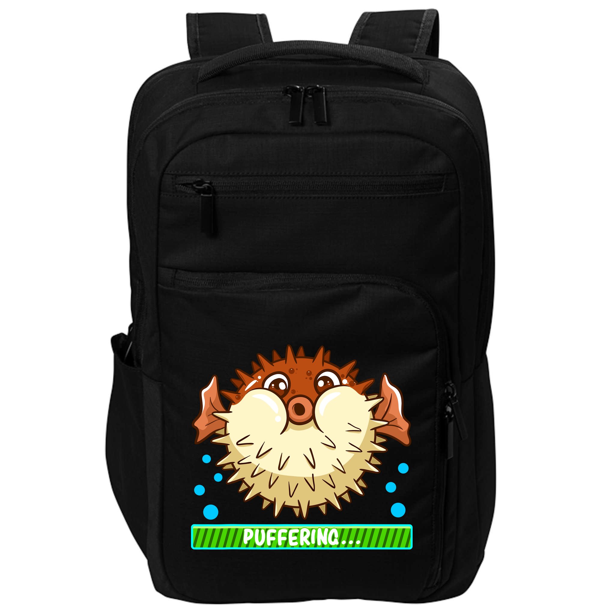 Pufferfish Puffering Puffers Tetraodontidae Fish Boy Girl Impact Tech Backpack