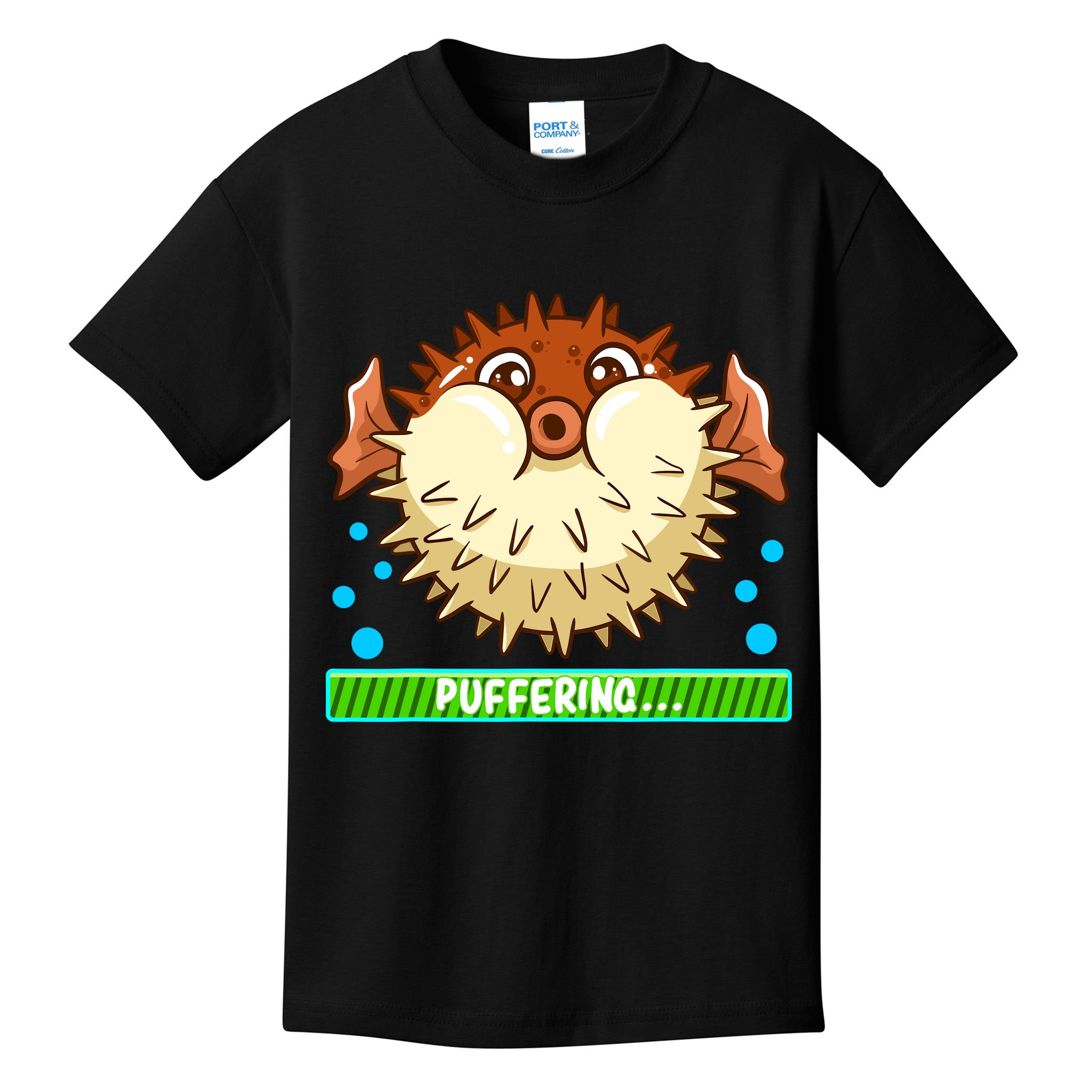Pufferfish Puffering Puffers Tetraodontidae Fish Boy Girl Kids T-Shirt