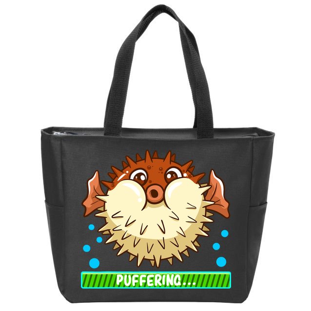 Pufferfish Puffering Puffers Tetraodontidae Fish Boy Girl Zip Tote Bag