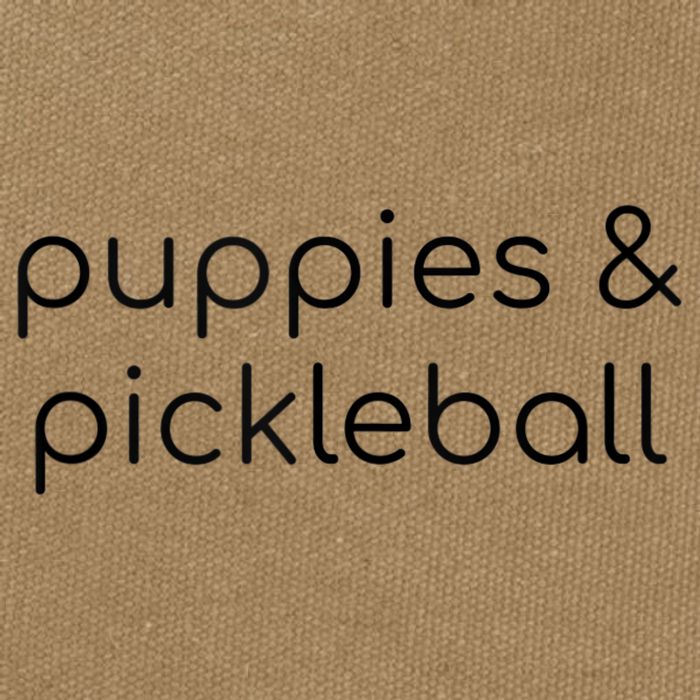 Puppies & Pickleball Cotton Canvas Backpack