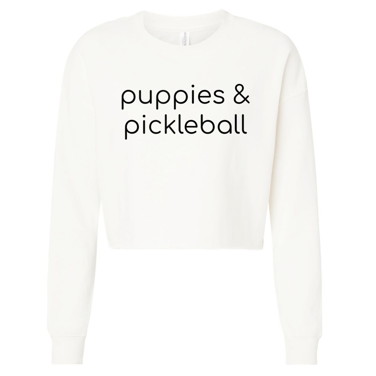 Puppies & Pickleball Cropped Pullover Crew