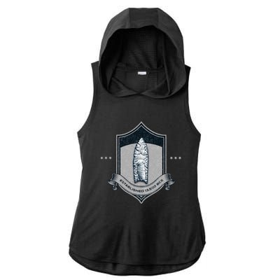 Paleo Projectile Point Ladies PosiCharge Tri-Blend Wicking Draft Hoodie Tank