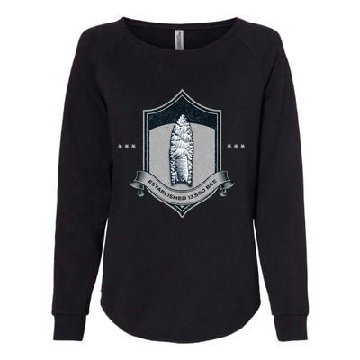 Paleo Projectile Point Womens California Wash Sweatshirt