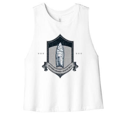 Paleo Projectile Point Women's Racerback Cropped Tank