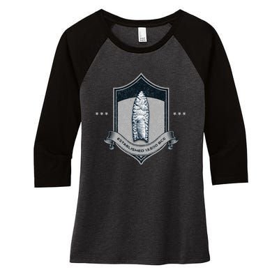 Paleo Projectile Point Women's Tri-Blend 3/4-Sleeve Raglan Shirt