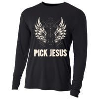 Preacher Pastor Pick Jesus Christian Sermonator Pastor Cooling Performance Long Sleeve Crew