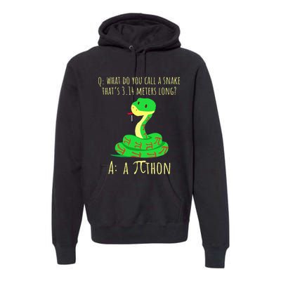 Python Pithon Pi Symbol Math Teacher Pi Day Premium Hoodie