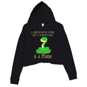 Python Pithon Pi Symbol Math Teacher Pi Day Crop Fleece Hoodie