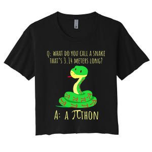 Python Pithon Pi Symbol Math Teacher Pi Day Women's Crop Top Tee