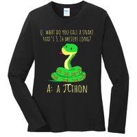 Python Pithon Pi Symbol Math Teacher Pi Day Ladies Long Sleeve Shirt