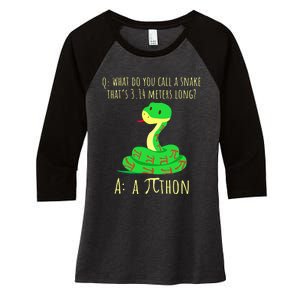 Python Pithon Pi Symbol Math Teacher Pi Day Women's Tri-Blend 3/4-Sleeve Raglan Shirt