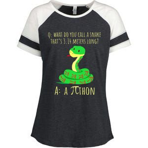 Python Pithon Pi Symbol Math Teacher Pi Day Enza Ladies Jersey Colorblock Tee