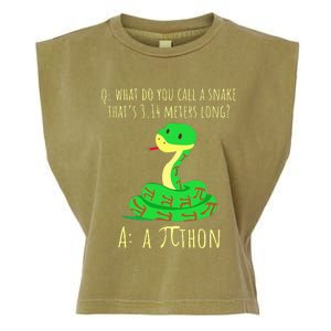 Python Pithon Pi Symbol Math Teacher Pi Day Garment-Dyed Women's Muscle Tee