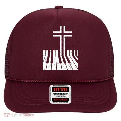 Piano Player High Crown Mesh Back Trucker Hat