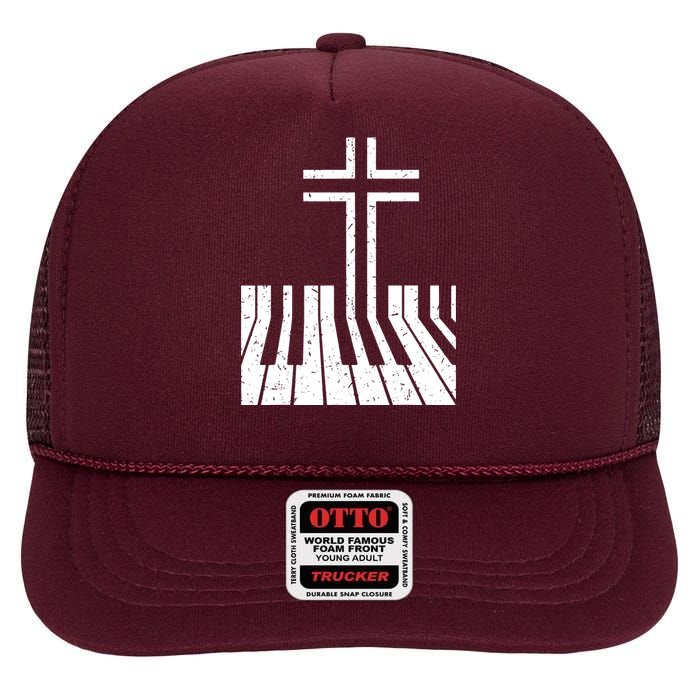 Piano Player High Crown Mesh Back Trucker Hat