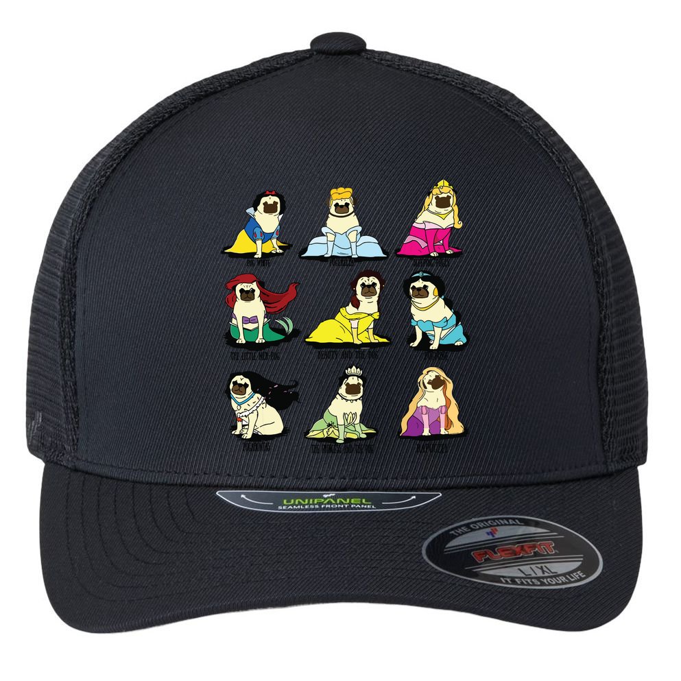 Princess Pug Flexfit Unipanel Trucker Cap
