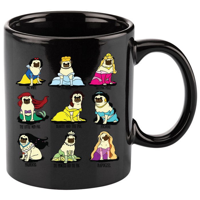 Princess Pug 11oz C Handle Ceramic Mug