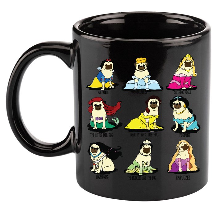Princess Pug 11oz C Handle Ceramic Mug