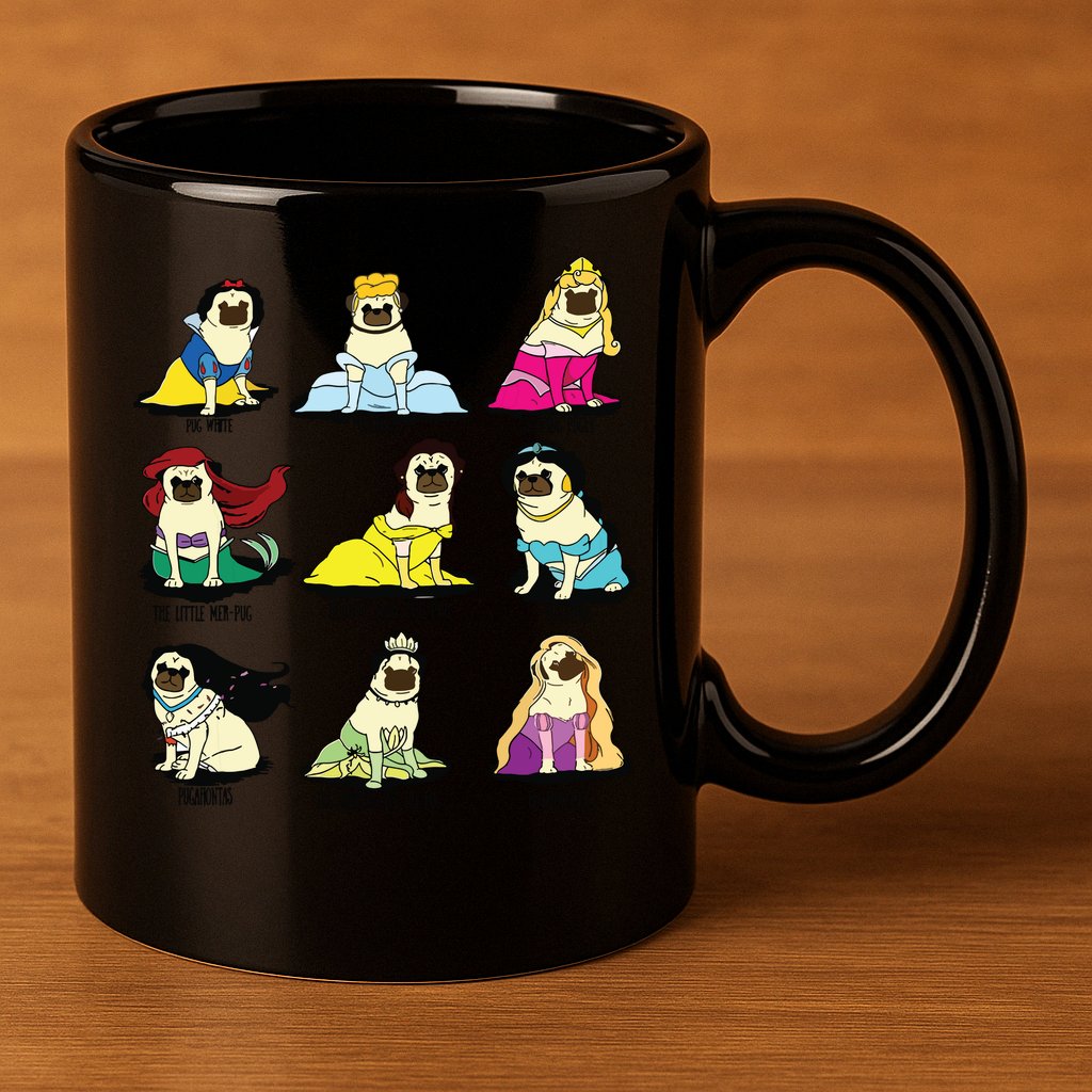 Princess Pug 11oz C Handle Ceramic Mug
