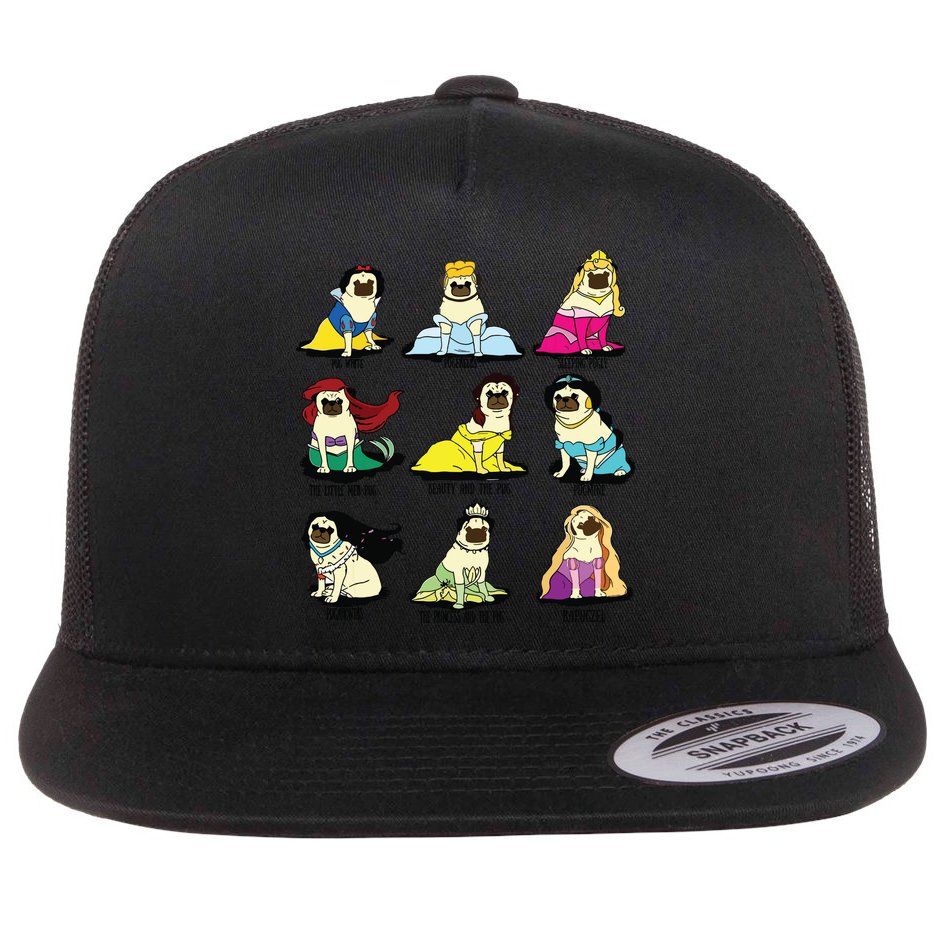 Princess Pug Flat Bill Trucker Hat