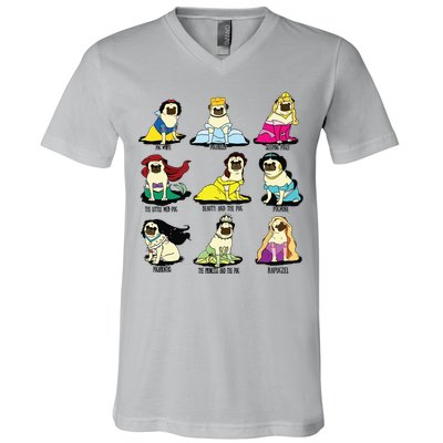 Princess Pug V-Neck T-Shirt