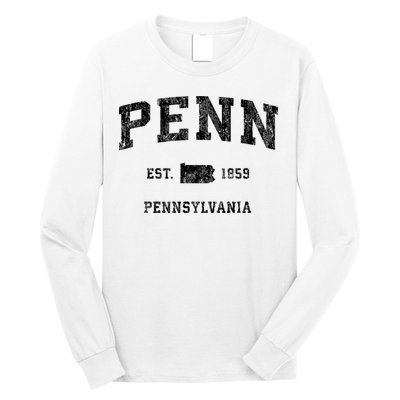 Penn Pennsylvania Pa Vintage Established Athletic Sports Design Long Sleeve Shirt