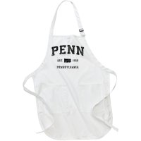 Penn Pennsylvania Pa Vintage Established Athletic Sports Design Full-Length Apron With Pockets