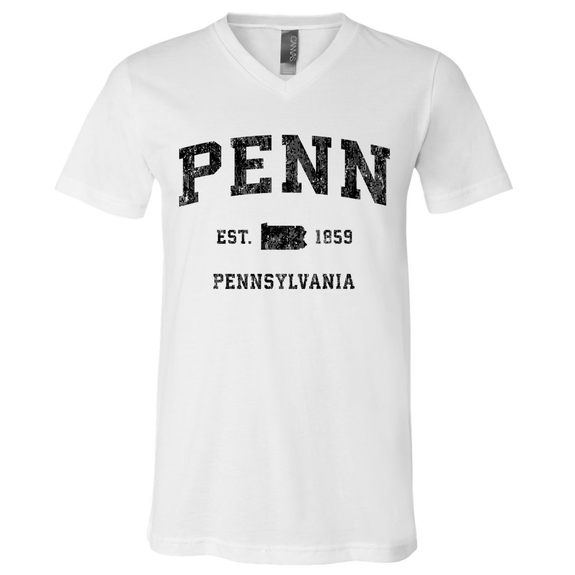Penn Pennsylvania Pa Vintage Established Athletic Sports Design V-Neck T-Shirt