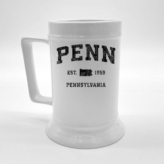 Penn Pennsylvania Pa Vintage Established Athletic Sports Design Beer Stein