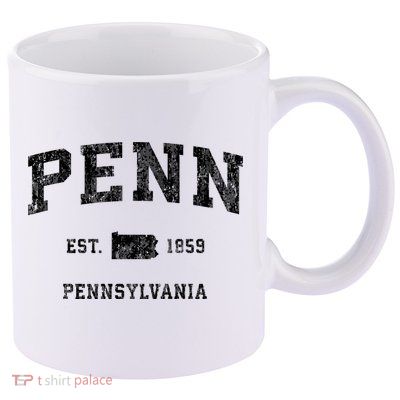 Penn Pennsylvania Pa Vintage Established Athletic Sports Design 11oz C Handle Ceramic Mug