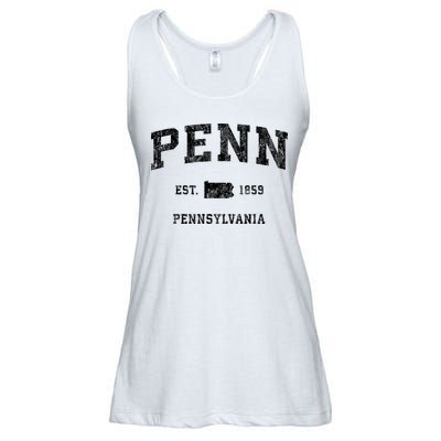 Penn Pennsylvania Pa Vintage Established Athletic Sports Design Ladies Essential Flowy Tank