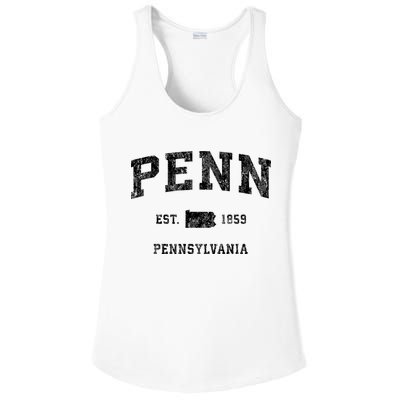 Penn Pennsylvania Pa Vintage Established Athletic Sports Design Ladies PosiCharge Competitor Racerback Tank