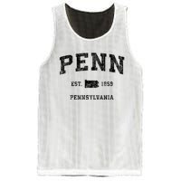 Penn Pennsylvania Pa Vintage Established Athletic Sports Design Mesh Reversible Basketball Jersey Tank