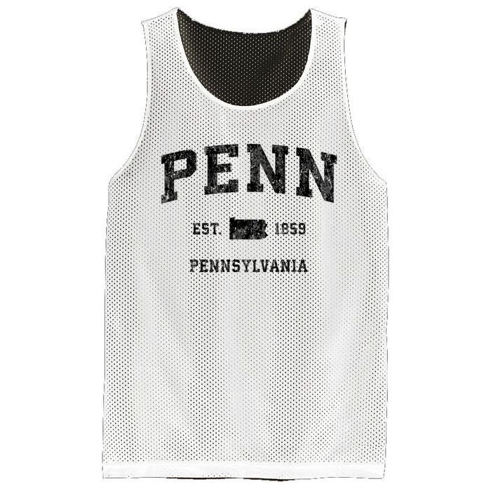 Penn Pennsylvania Pa Vintage Established Athletic Sports Design Mesh Reversible Basketball Jersey Tank