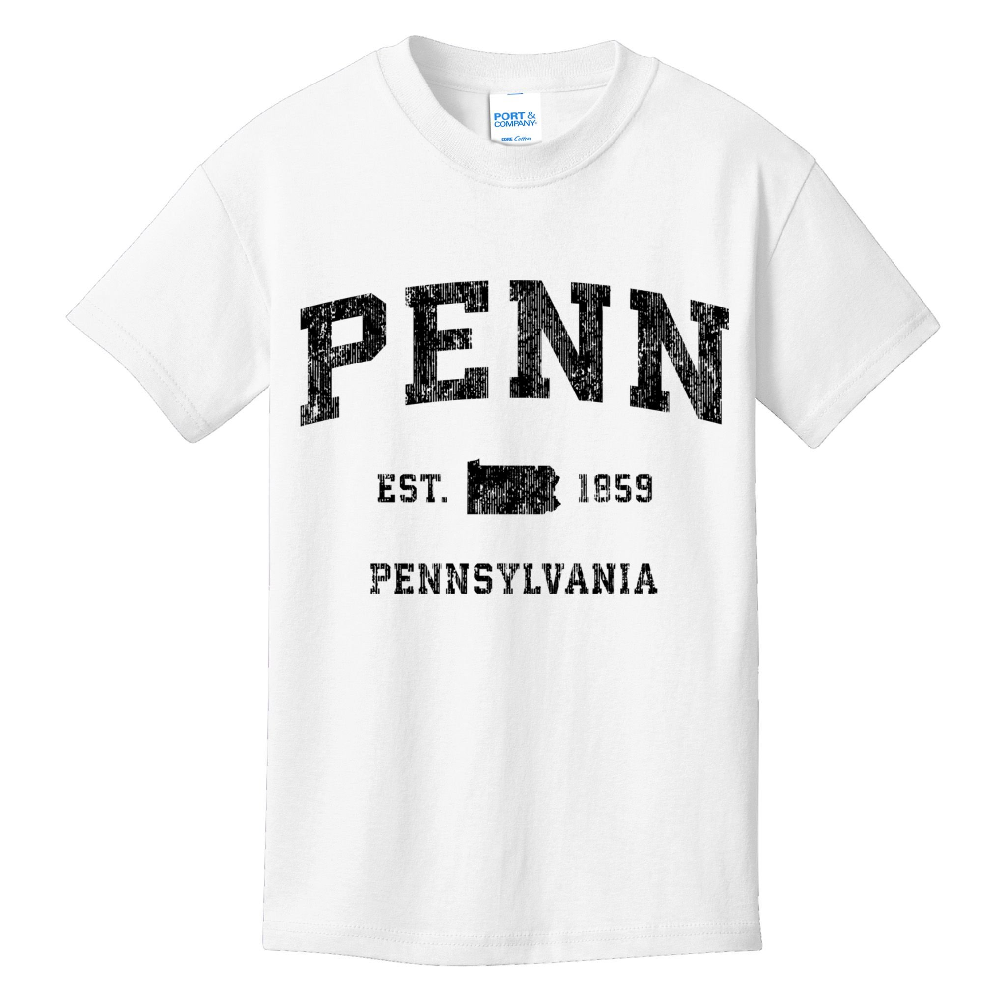 Penn Pennsylvania Pa Vintage Established Athletic Sports Design Kids T-Shirt