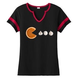 Pacman Pumpkin Pie Ladies Halftime Notch Neck Tee