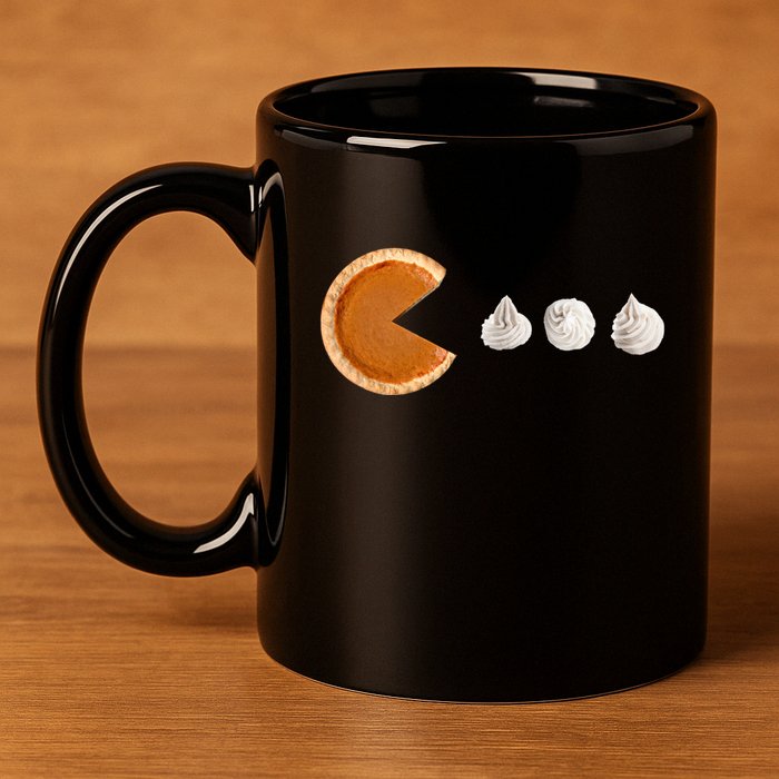 Pacman Pumpkin Pie 11oz C Handle Ceramic Mug