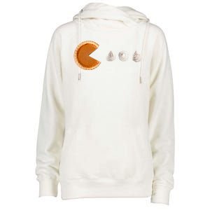 Pacman Pumpkin Pie Womens Funnel Neck Pullover Hood