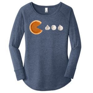 Pacman Pumpkin Pie Women's Perfect Tri Tunic Long Sleeve Shirt