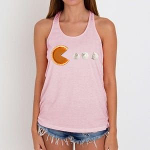 Pacman Pumpkin Pie Women's Knotted Racerback Tank