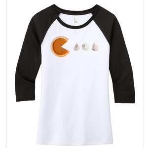 Pacman Pumpkin Pie Women's Tri-Blend 3/4-Sleeve Raglan Shirt