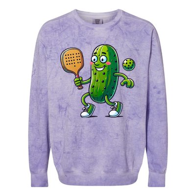 Pickleball Pickle Player Funny  Colorblast Crewneck Sweatshirt