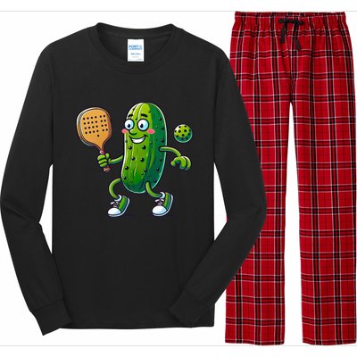 Pickleball Pickle Player Funny  Long Sleeve Pajama Set